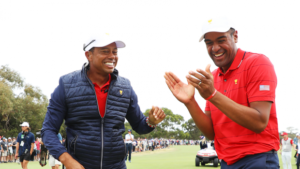 Tiger Woods and Tony Finau